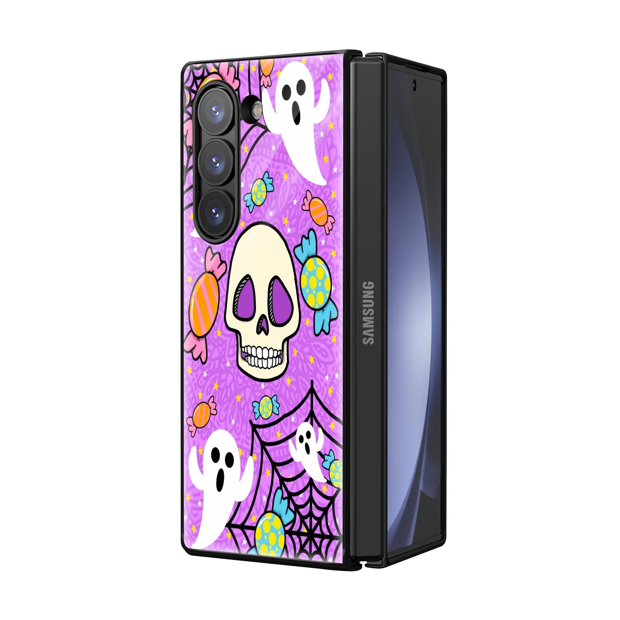 Cute Ghost Samsung Z Fold Glass Case image 2