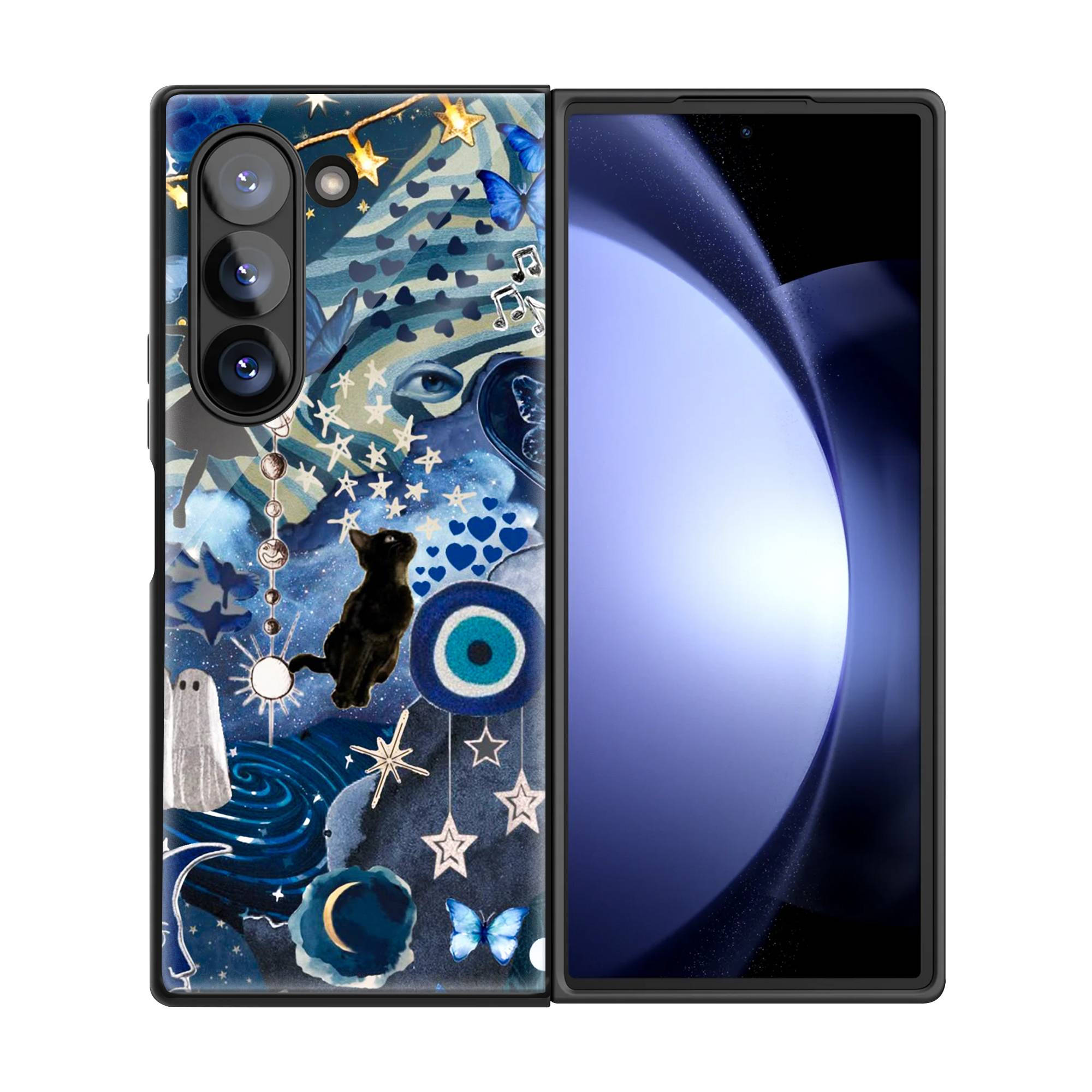 Blue Galaxy Samsung Z Fold Glass Case image 2