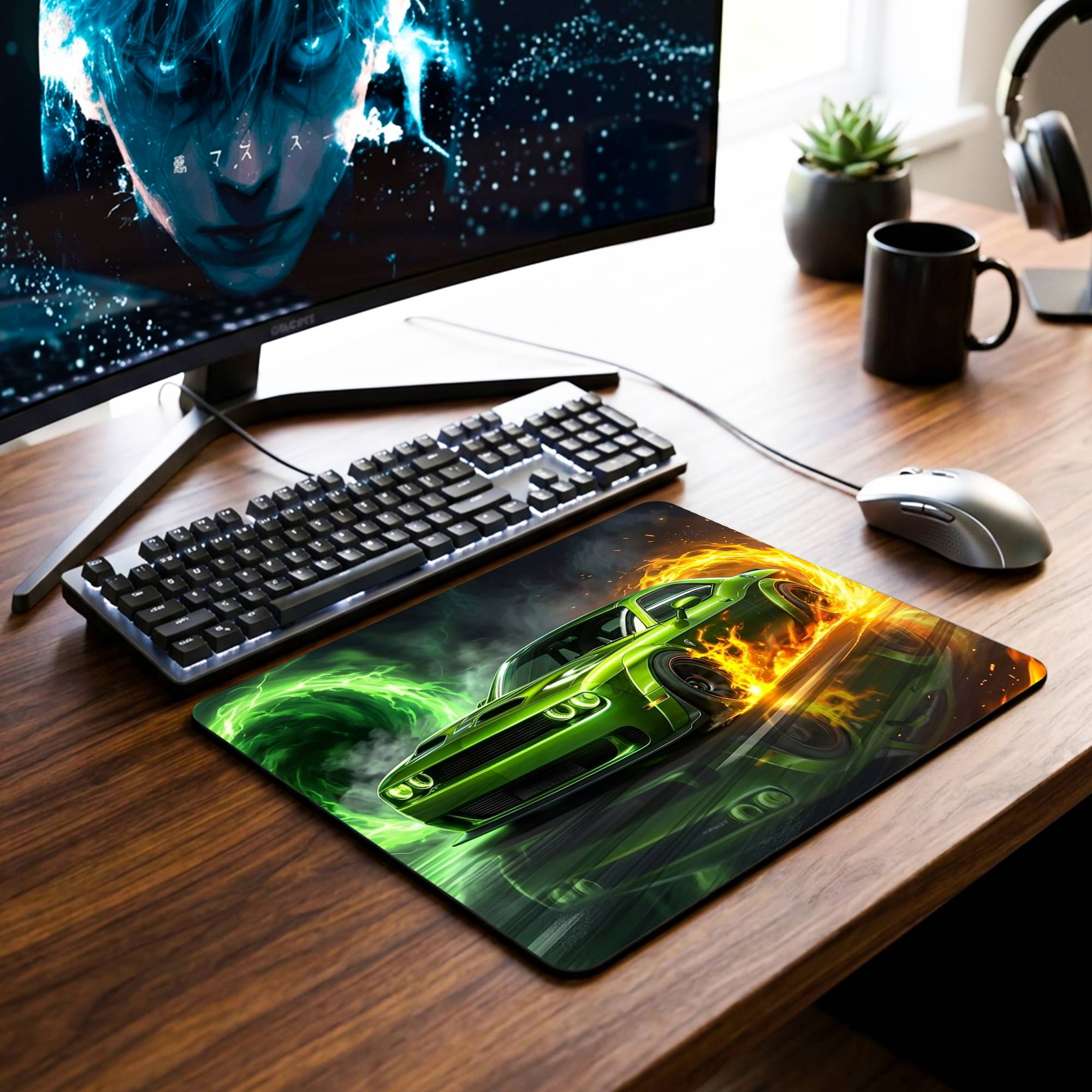 Green Dodge Desk Mat - 7.5 x 9 Inch image