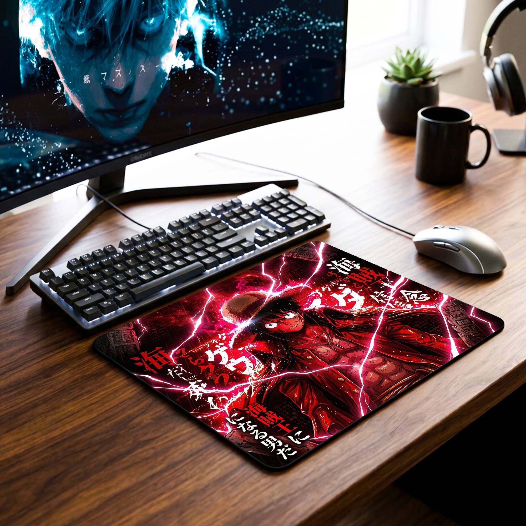Manga Luffy Desk Mat - 7.5 x 9 Inch image