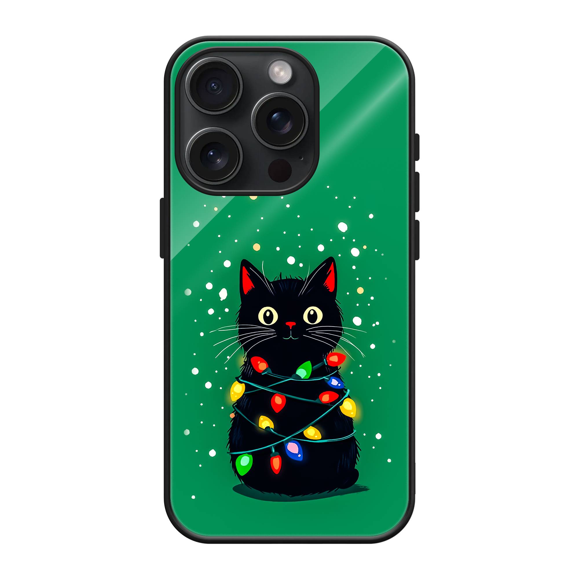 Christmas Cat Glass Case image 0