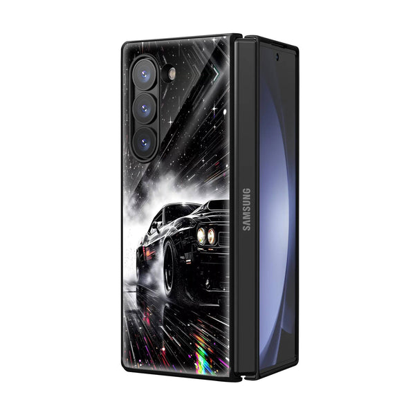 Black Dodge Samsung Z Fold Glass Case image 1