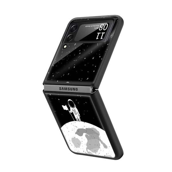 Astronaut On Moon Samsung Z Flip Glass Case image 1