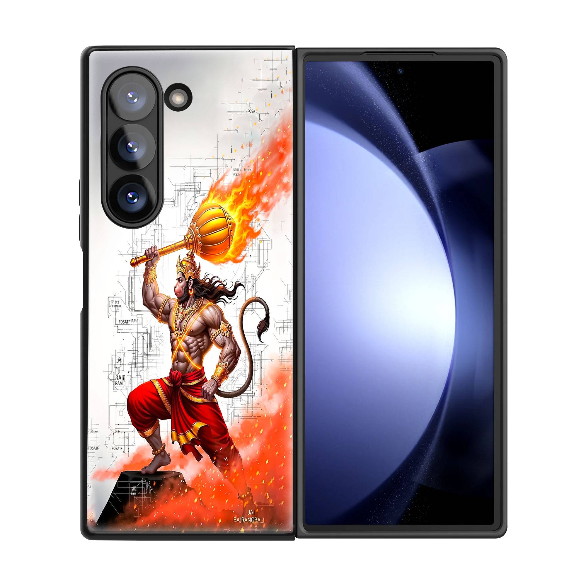 Bajrangbali Samsung Z Fold Glass Case image 2