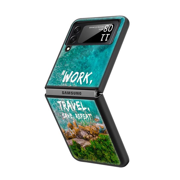 Work Travel Samsung Z Flip Glass Case image 1