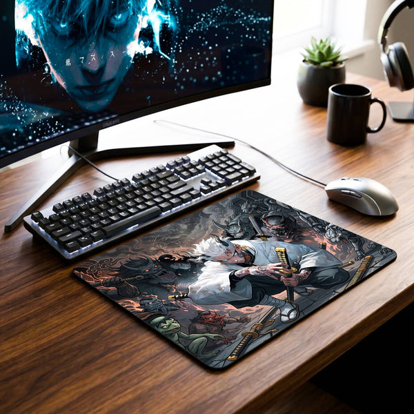 White Hair Demon Desk Mat - 7.5 x 9 Inch image