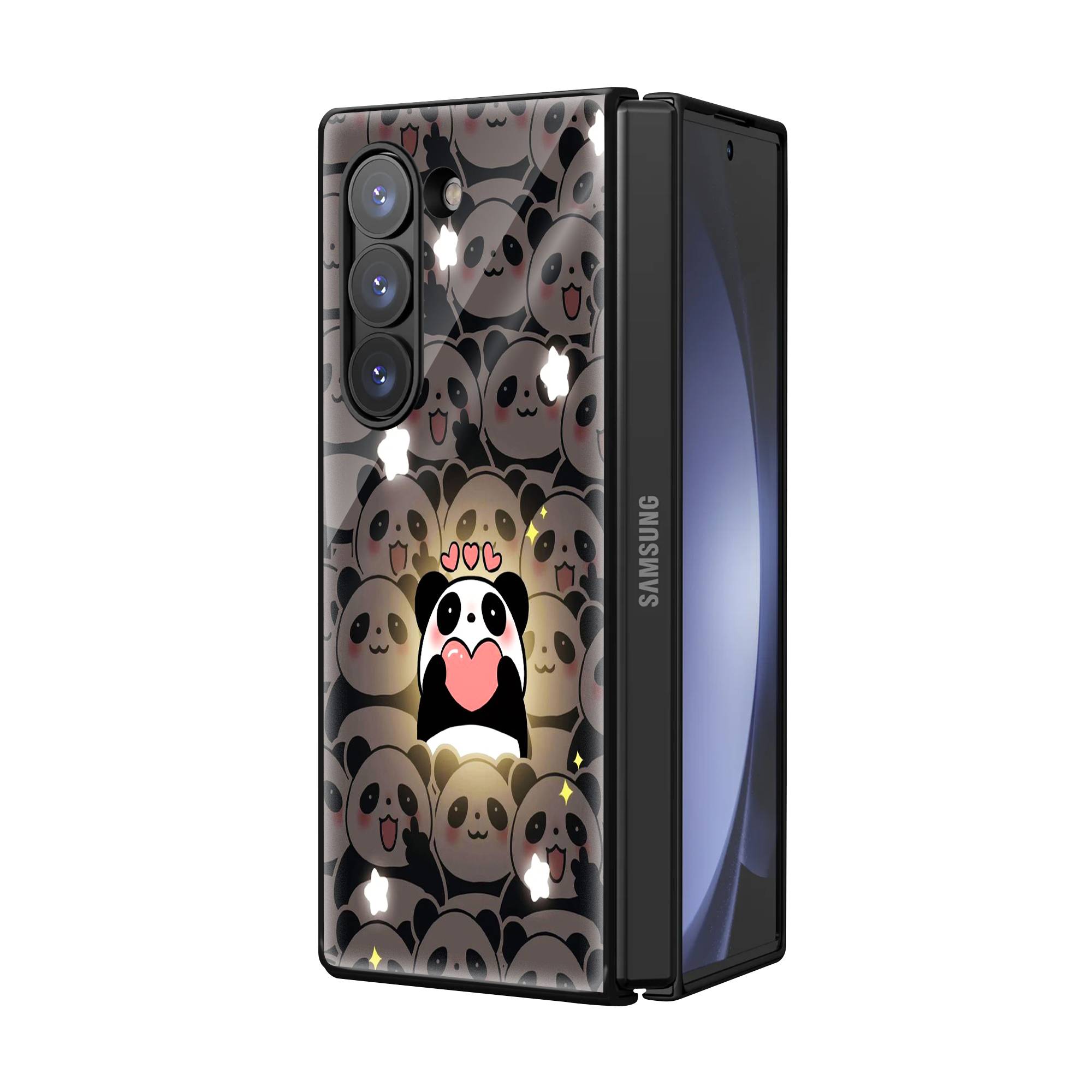 Panda Party Samsung Z Fold Glass Case Secondary image