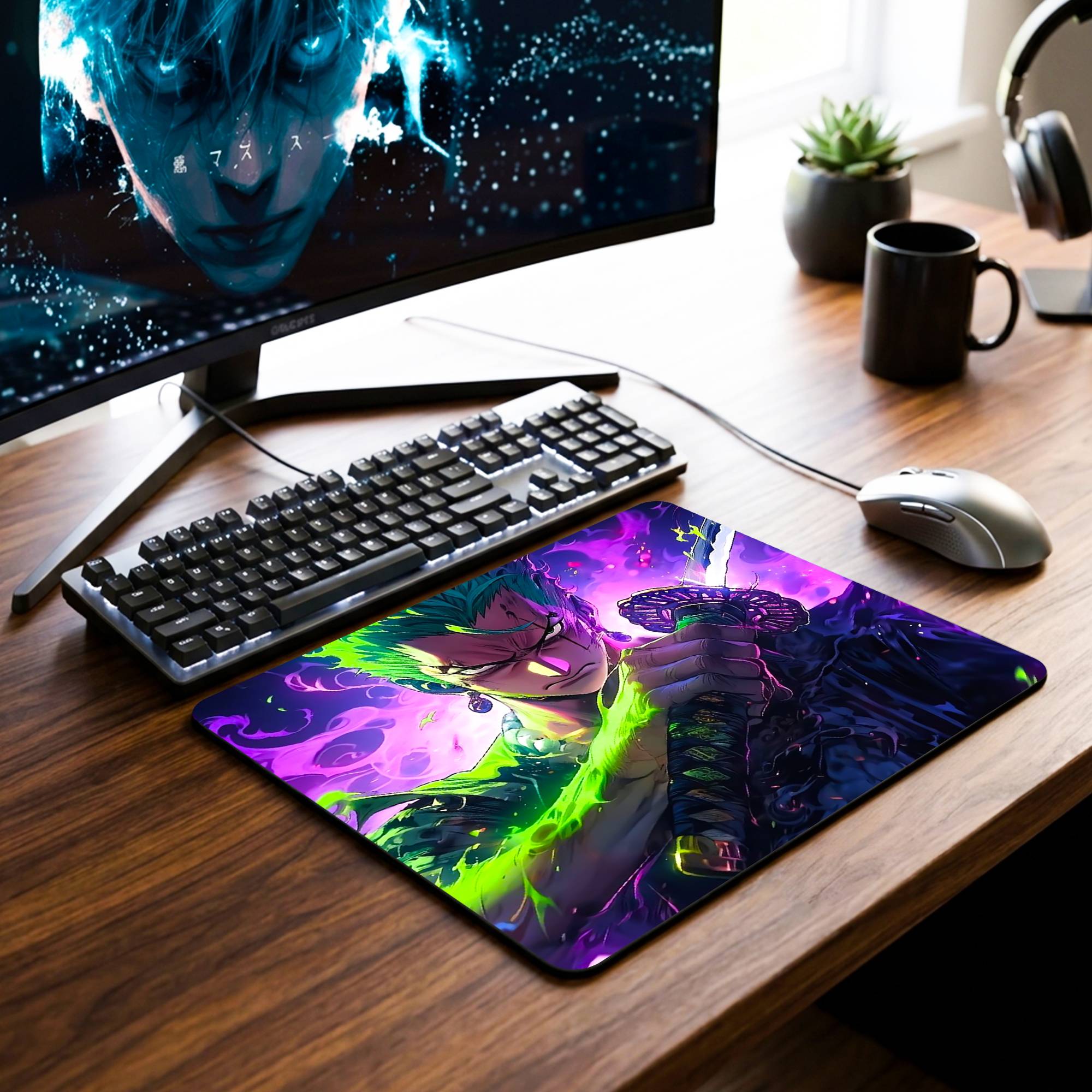 Roronoa Zoro Desk Mat - 7.5 x 9 Inch image