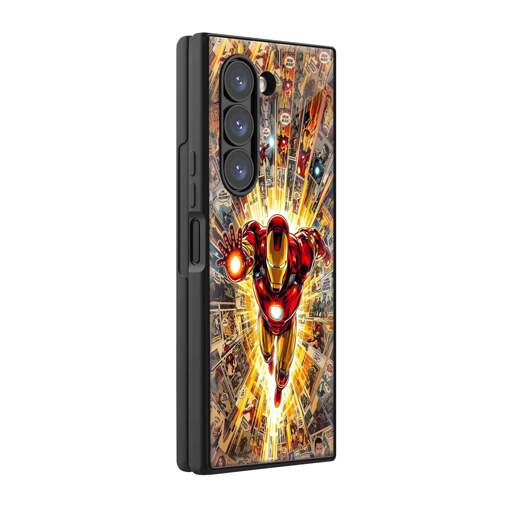 Iron Man Comic Book Samsung Z Fold Glass Case image 0