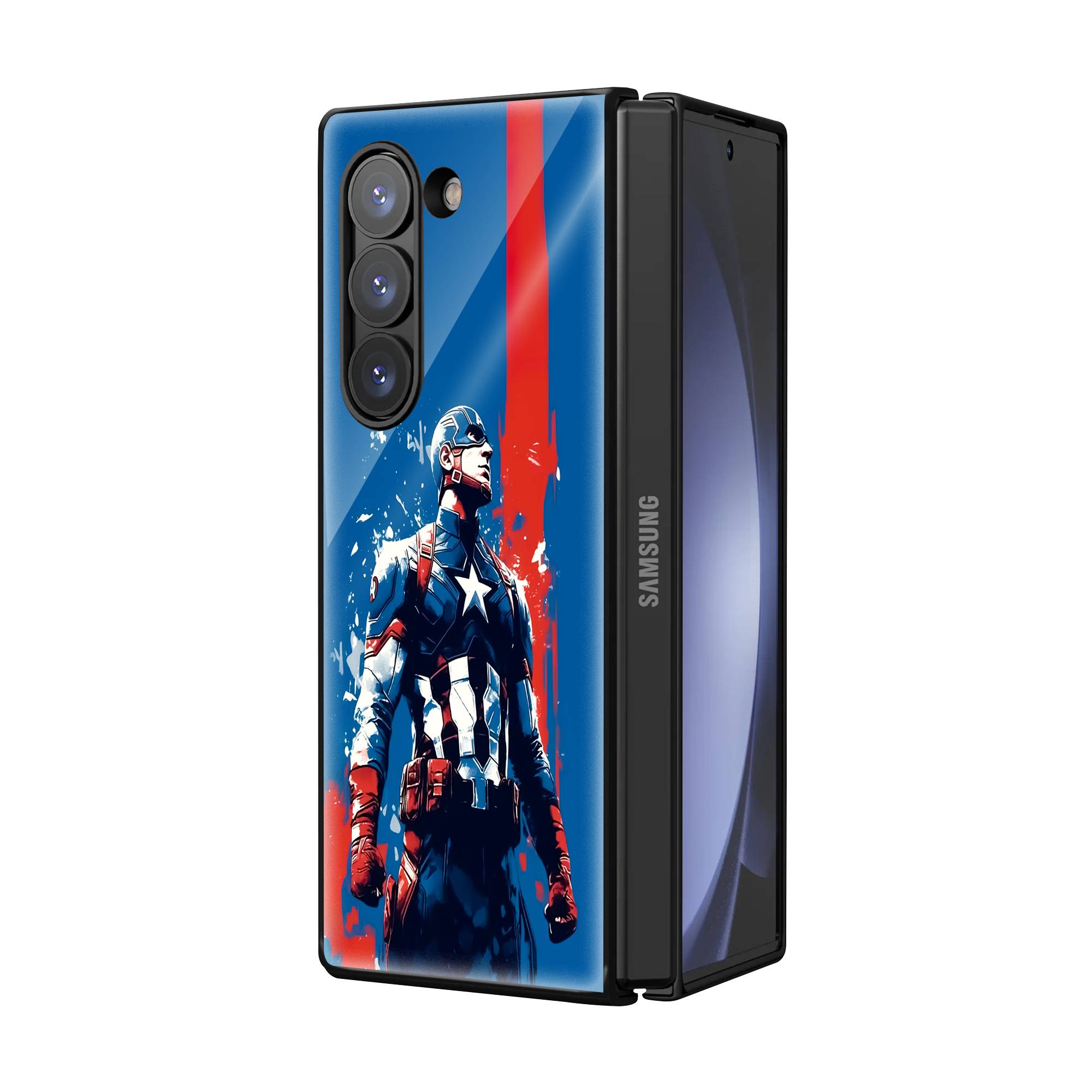 Captain America Samsung Z Fold Glass Case image 1