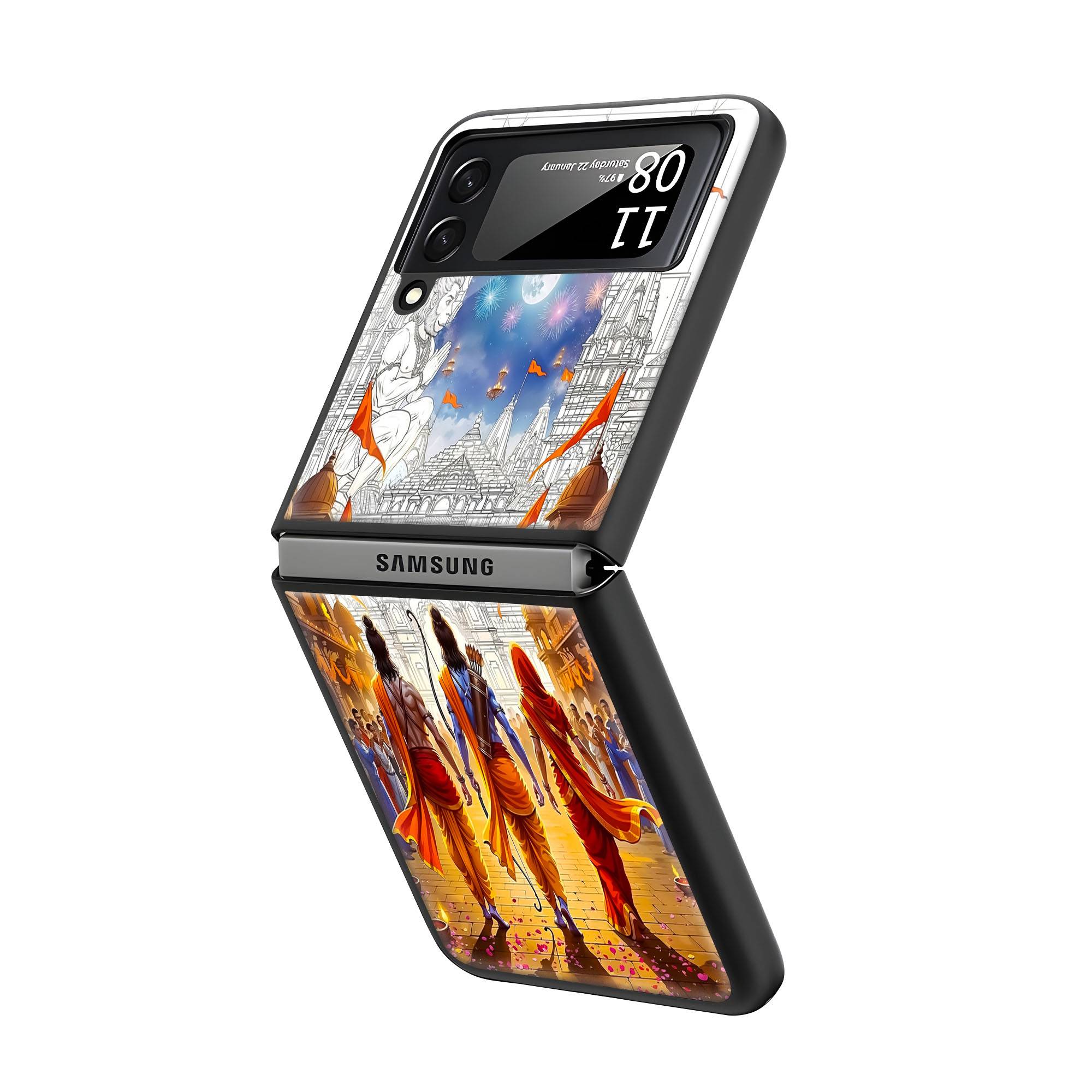 Ram Rajya Samsung Z Flip Glass Case image 1