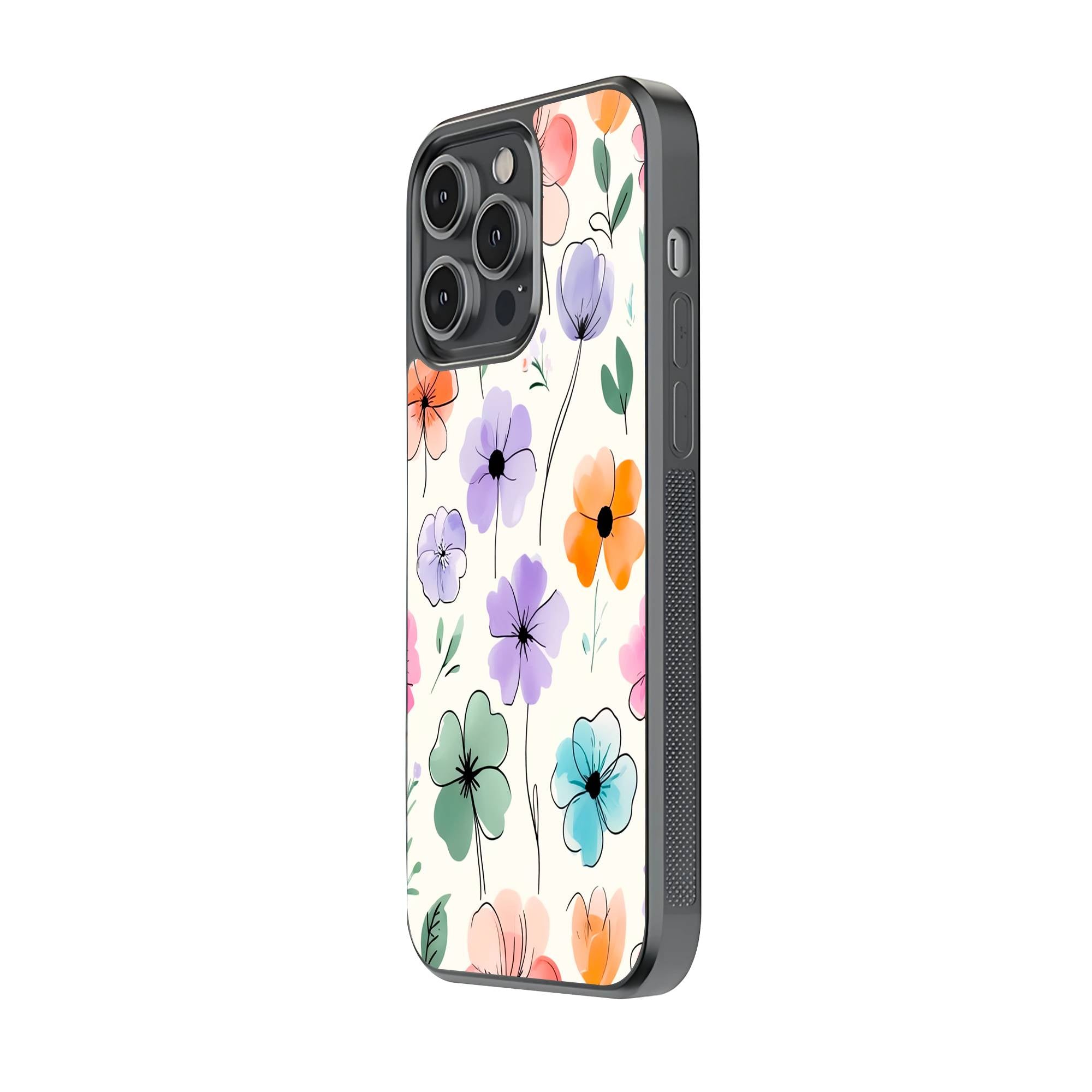 Watercolor Florals Glass Case image 1