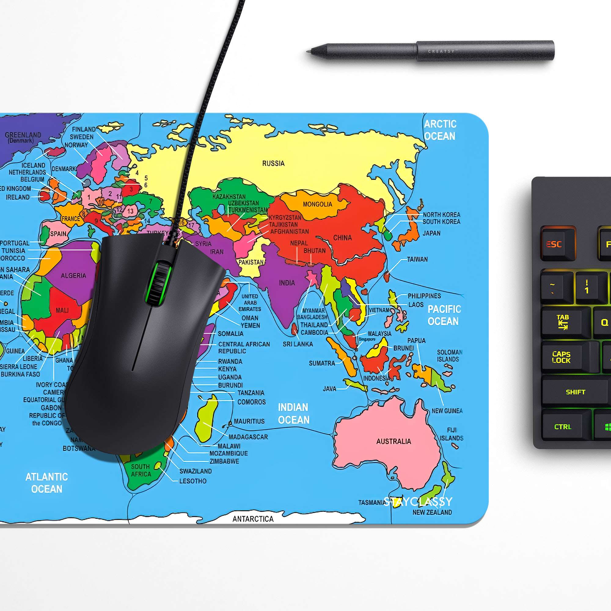 Children World Map Desk Mat image 2