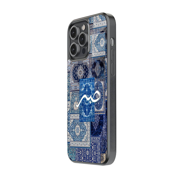 Blue Persian Carpet Art Glass Case image 1