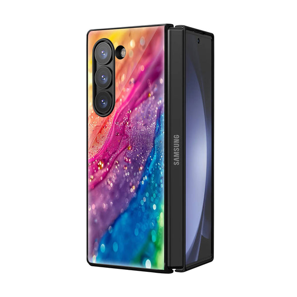 Bright Rainbow Samsung Z Fold Glass Case image 1