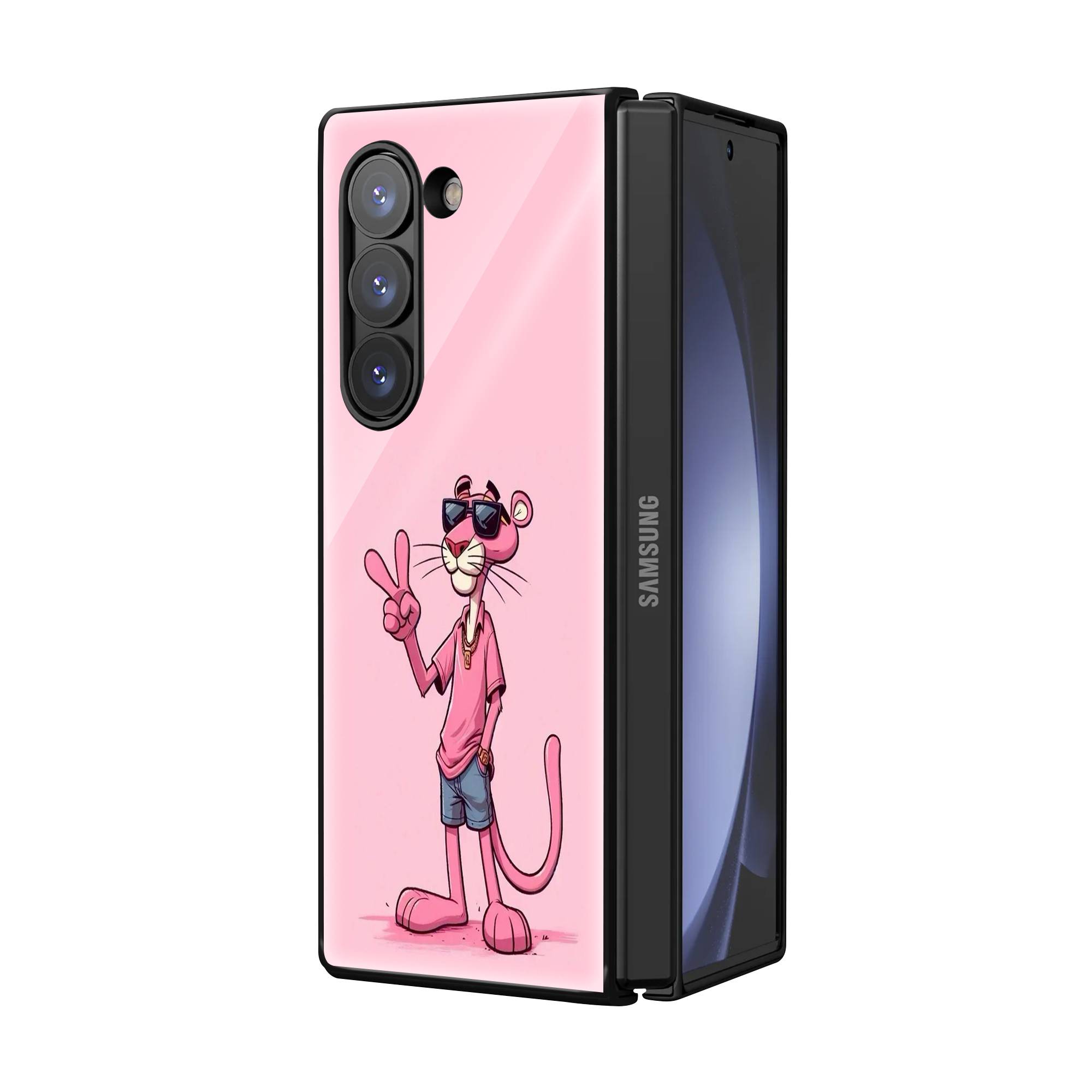 Pink Panther Samsung Z Fold Glass Case Secondary image