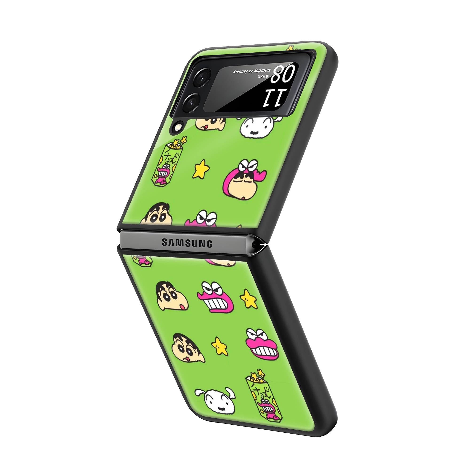 Playful Shin-chan Samsung Z Flip Glass Case Secondary image