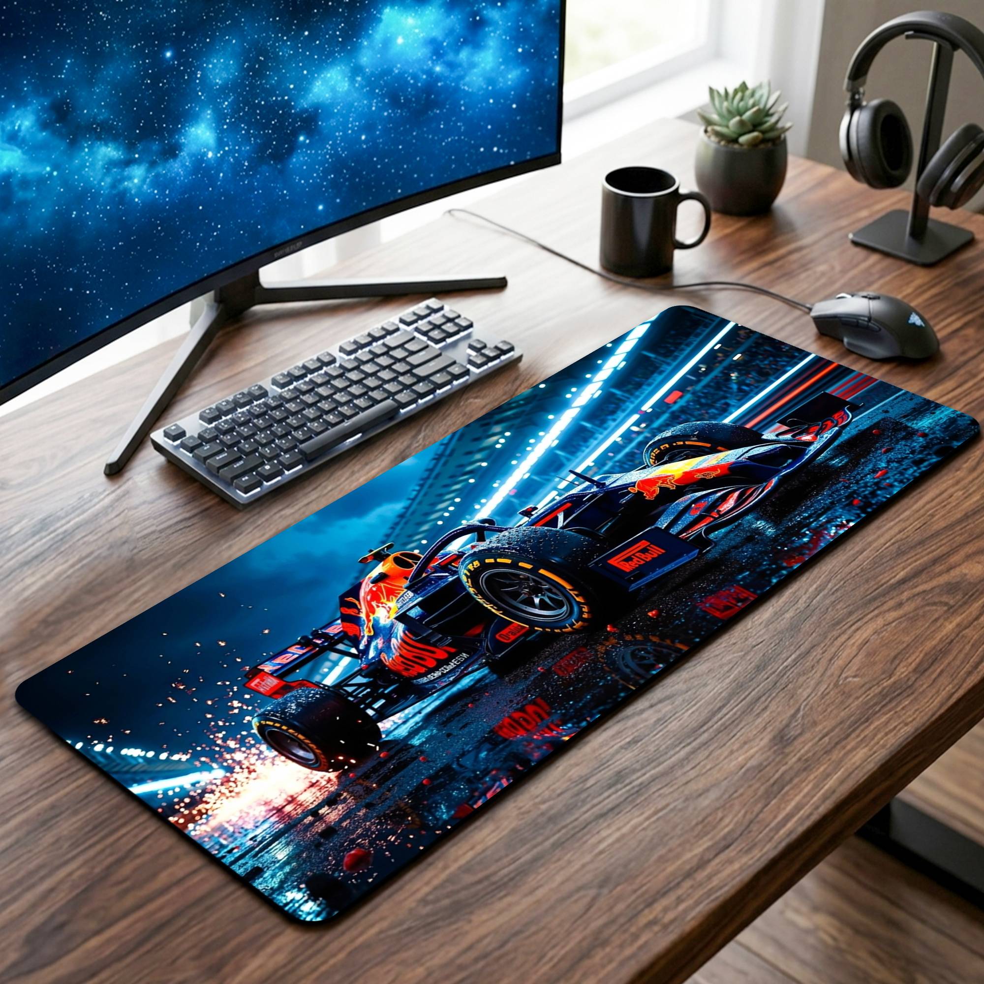 Racing Car Desk Mat - 12 x 32 Inch image