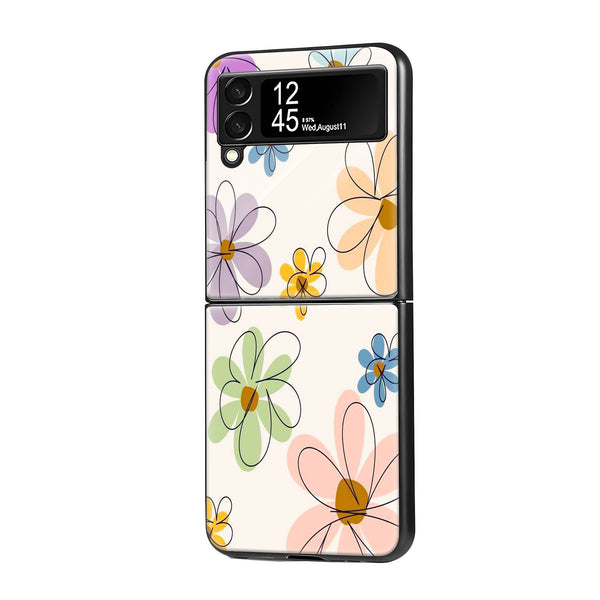 Abstract Floral Samsung Z Flip Glass Case image 0