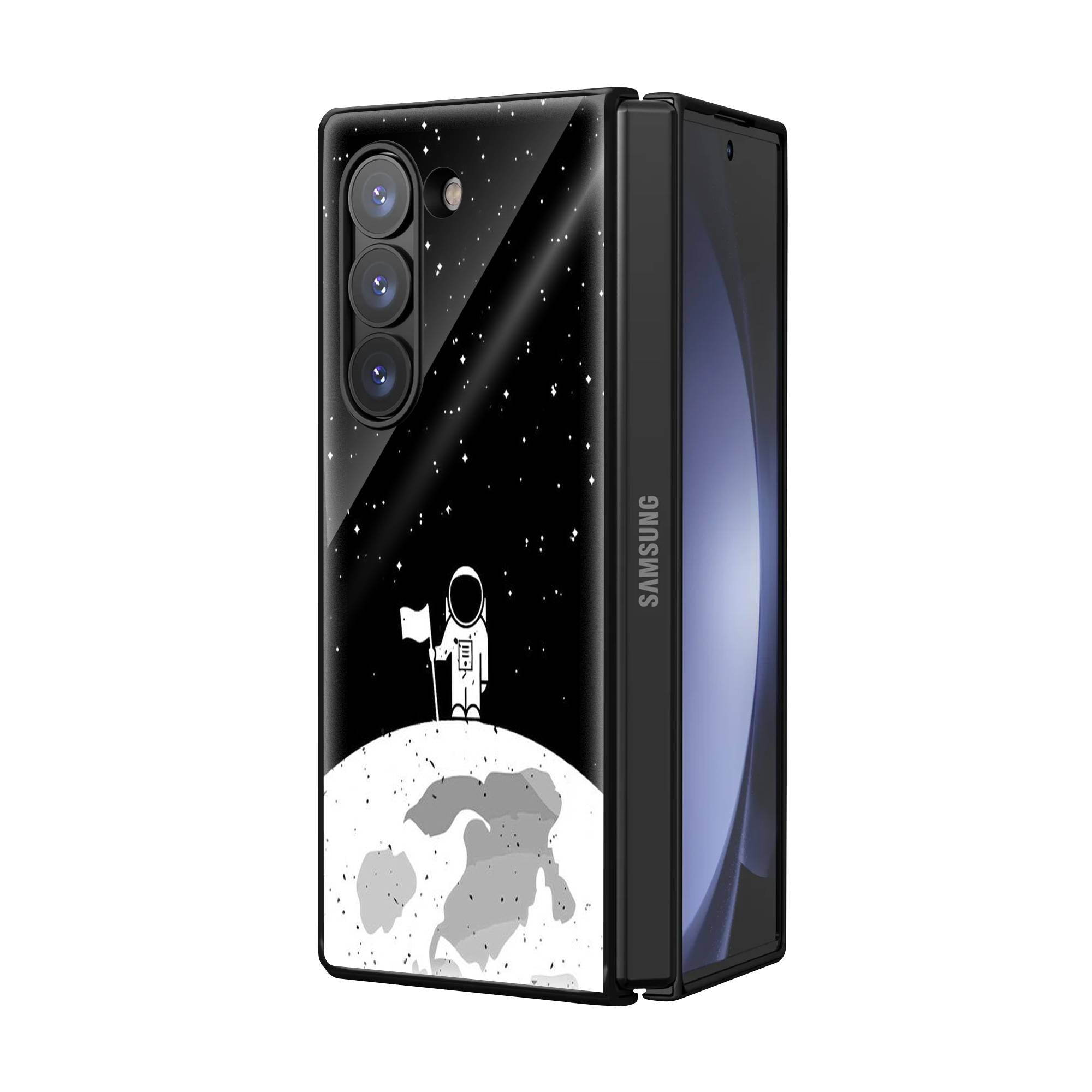 Astronaut On Moon Samsung Z Fold Glass Case Secondary image