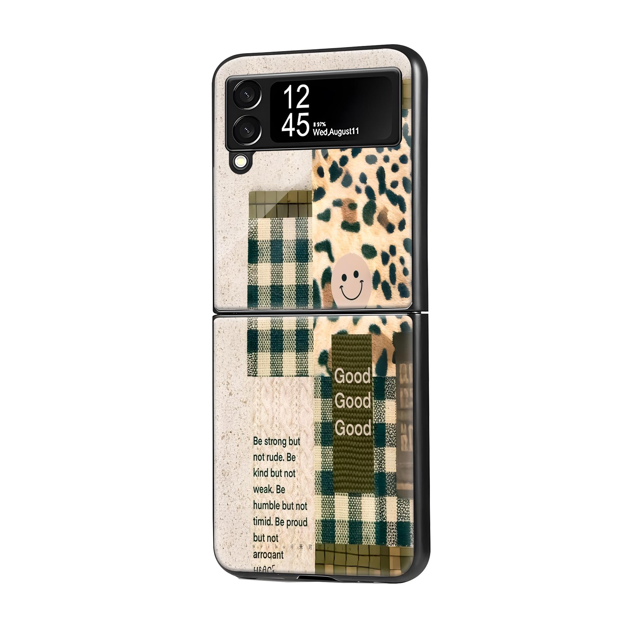 Mismatched Textures Samsung Z Flip Glass Case image 0 Main image