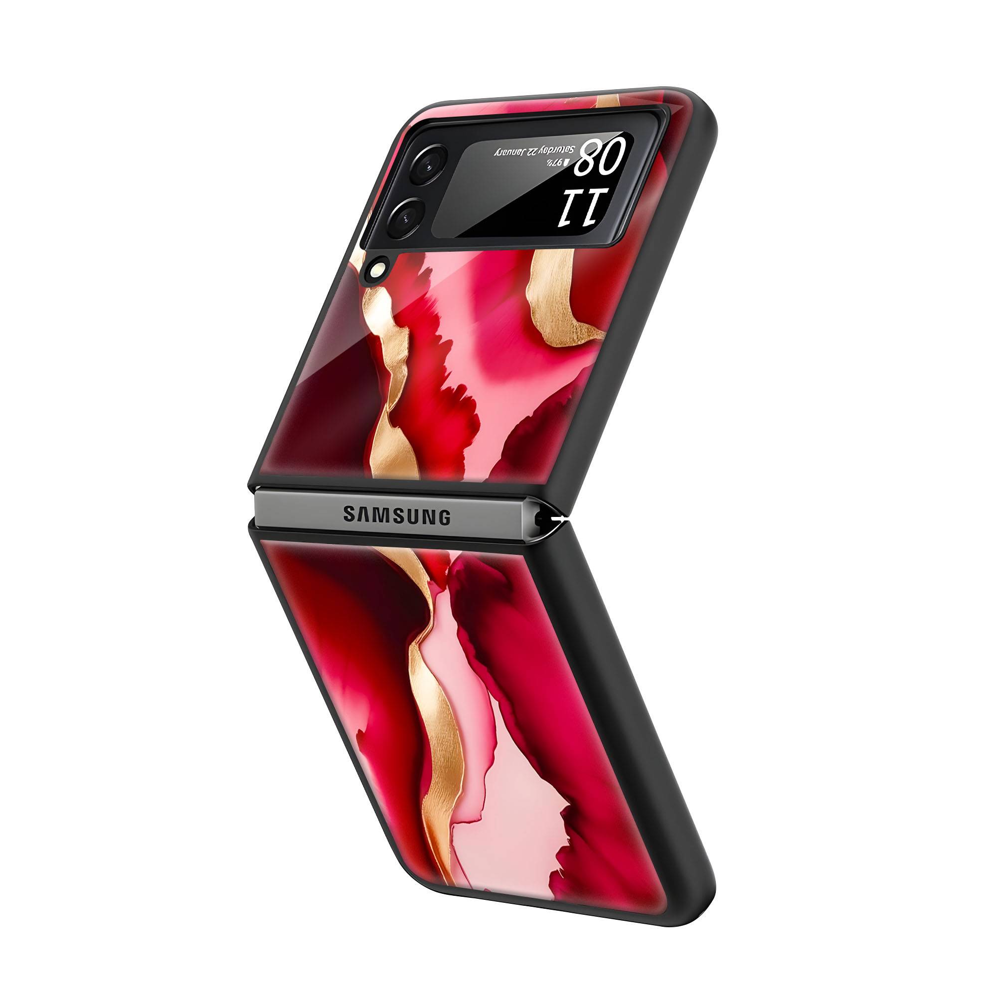 Modern Resin Art Samsung Z Flip Glass Case image 1