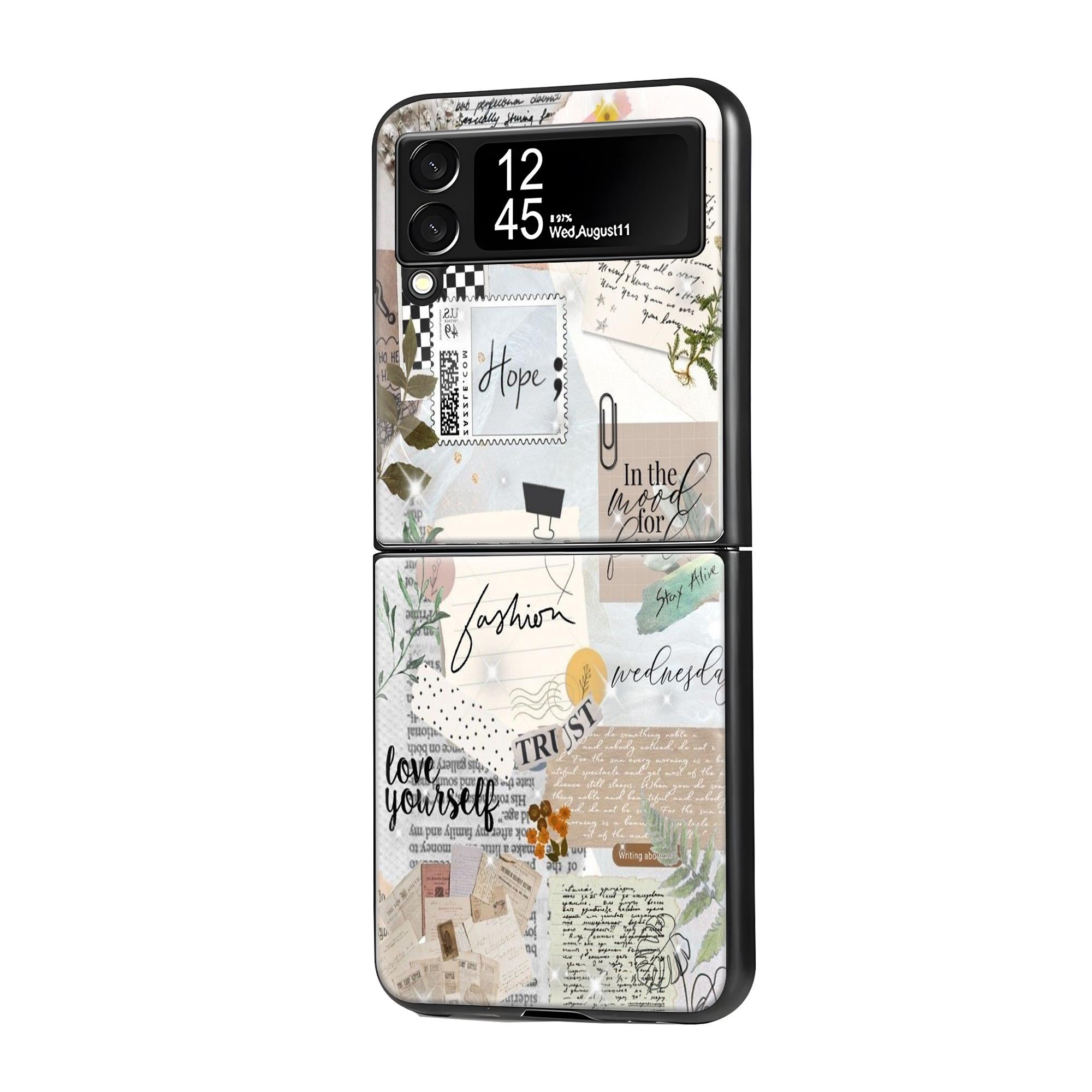 Love yourself Samsung Z Flip Glass Case image 0 Main image