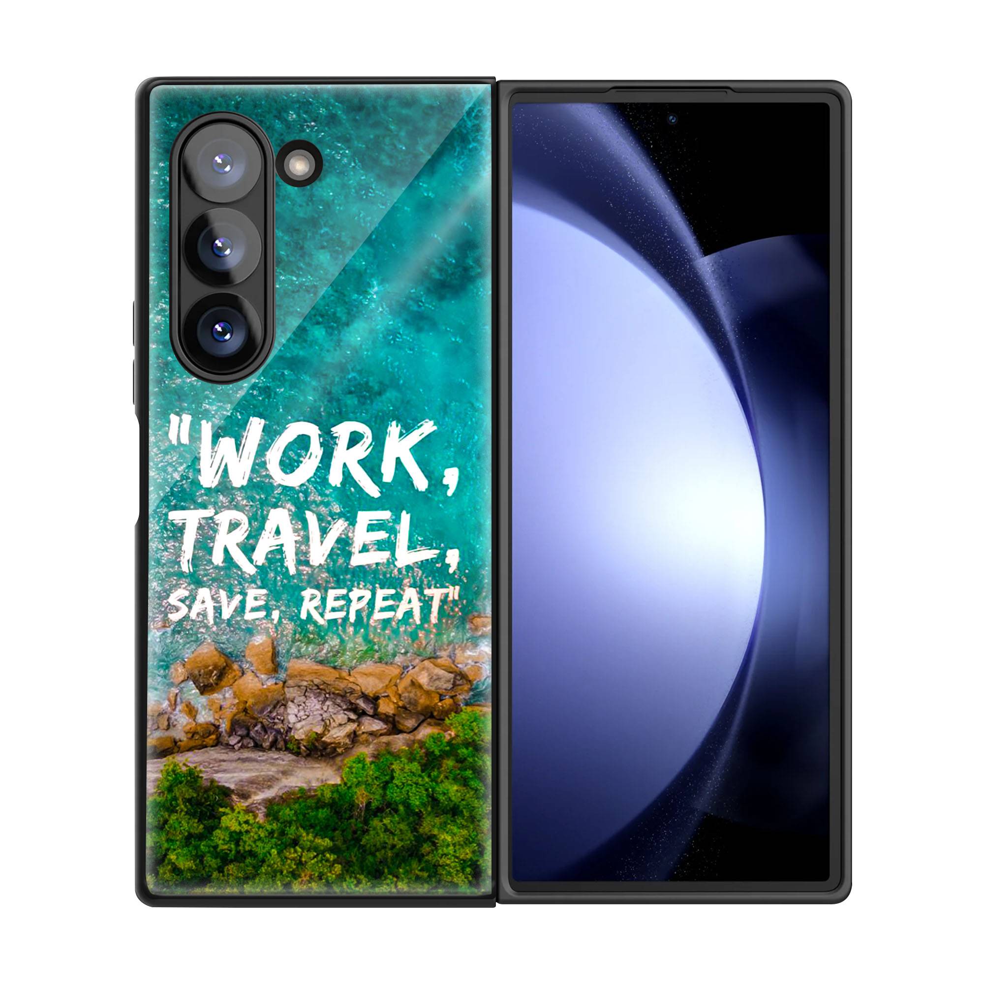 Work Travel Samsung Z Fold Glass Case image 2
