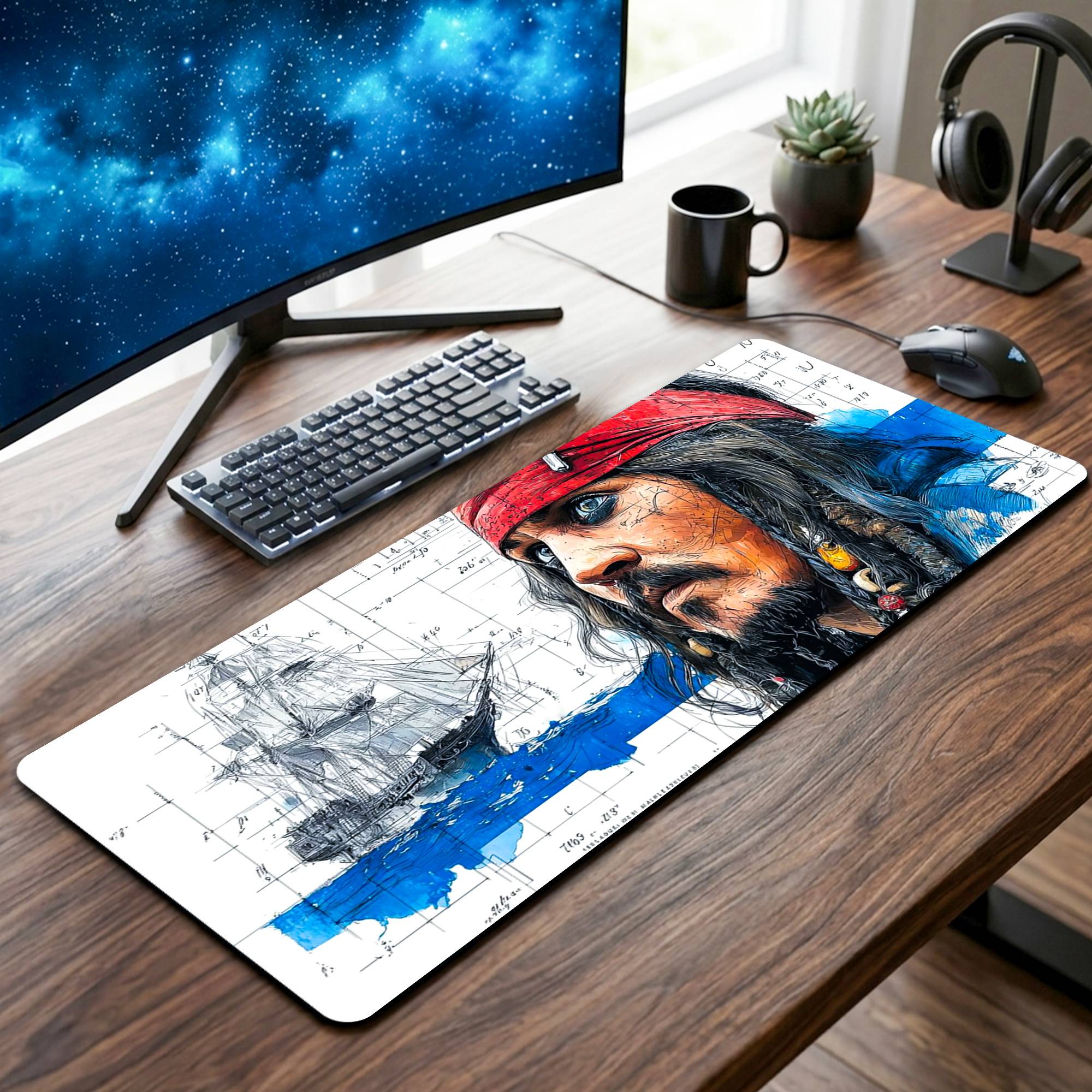 Jack Sparrow Desk Mat - 12 x 32 Inch image