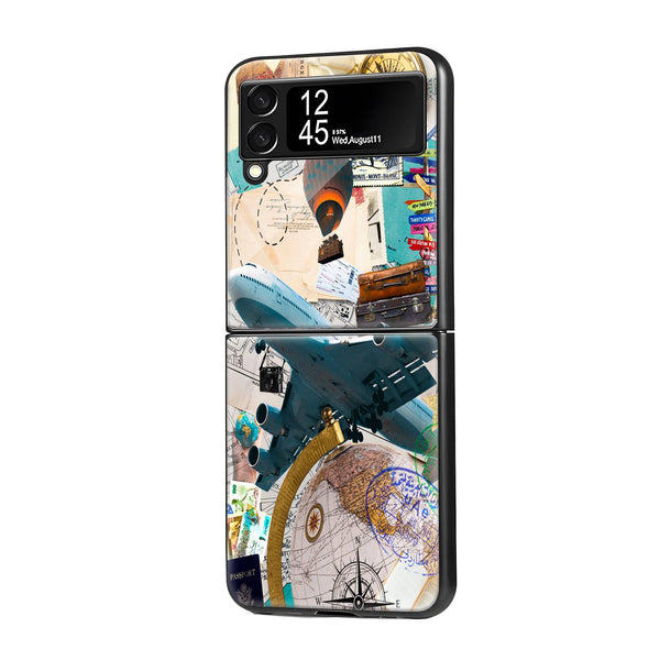 Travel Scrapbook Samsung Z Flip Glass Case image 0