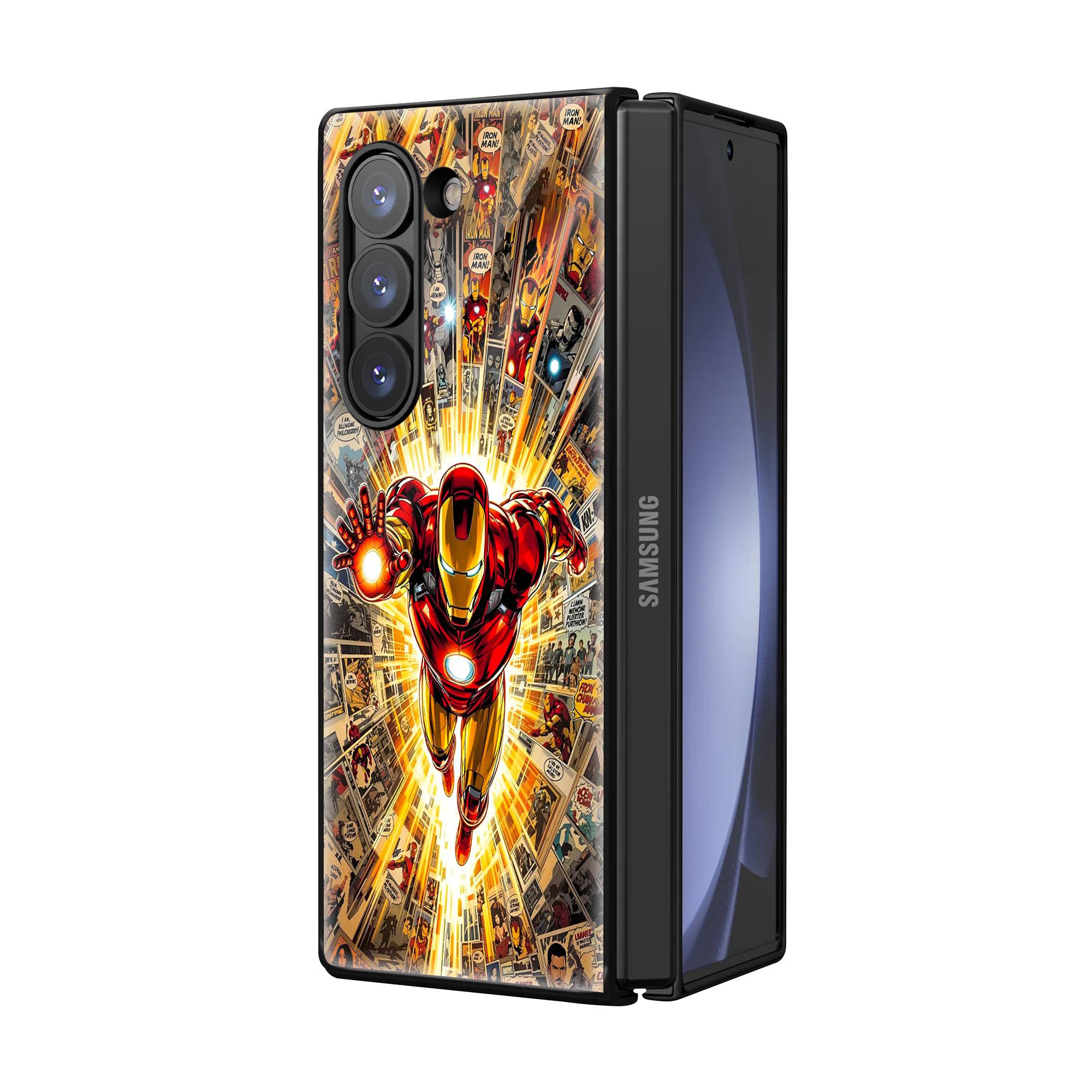 Iron Man Comic Book Samsung Z Fold Glass Case image 1