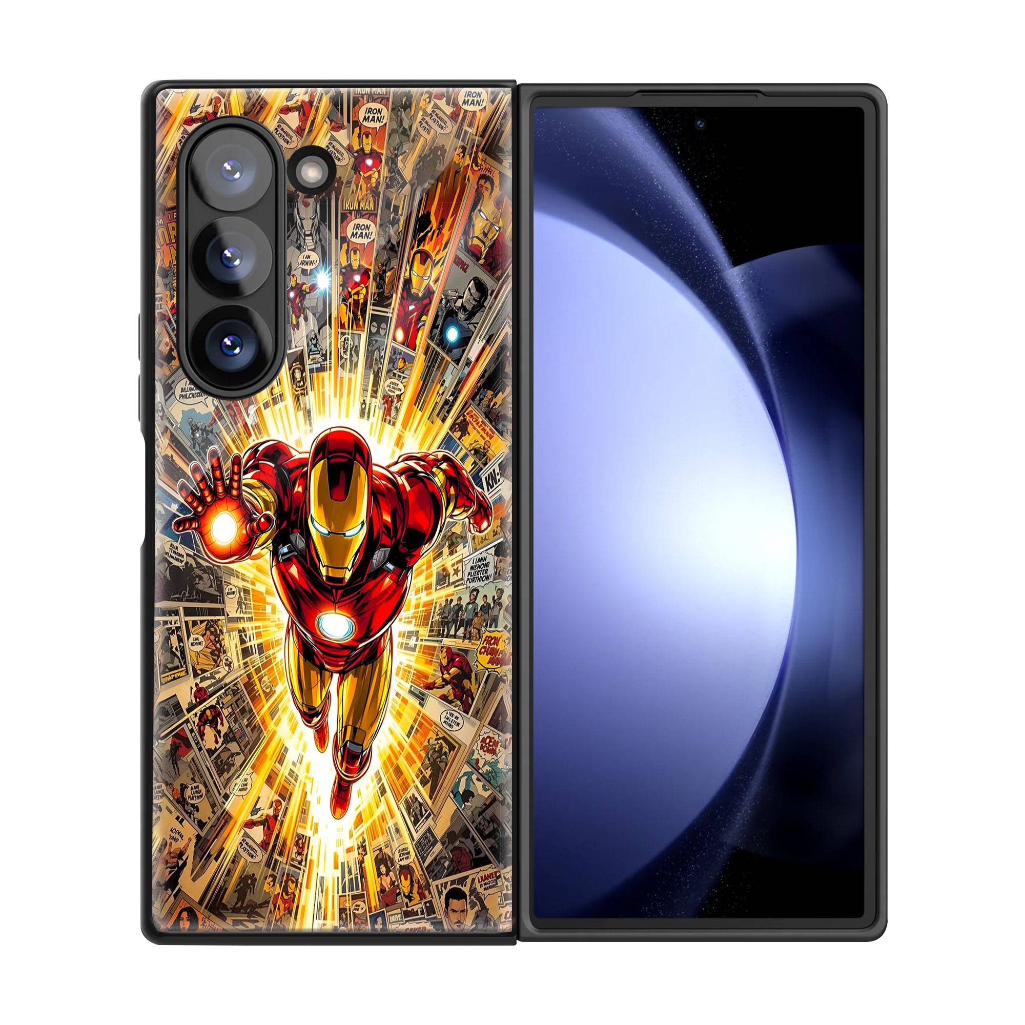 Iron Man Comic Book Samsung Z Fold Glass Case image 2
