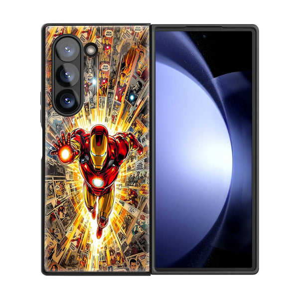 Iron Man Comic Book Samsung Z Fold Glass Case image 2