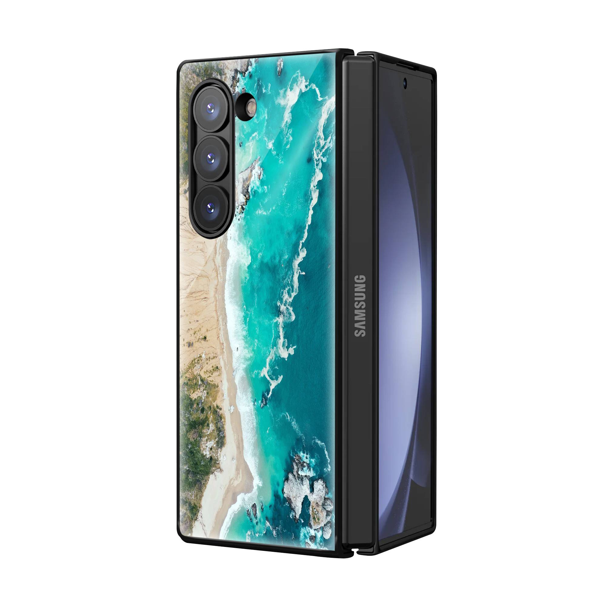 Ocean Waves Samsung Z Fold Glass Case Secondary image