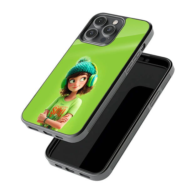 Cartoon Girl Glass Case image 2