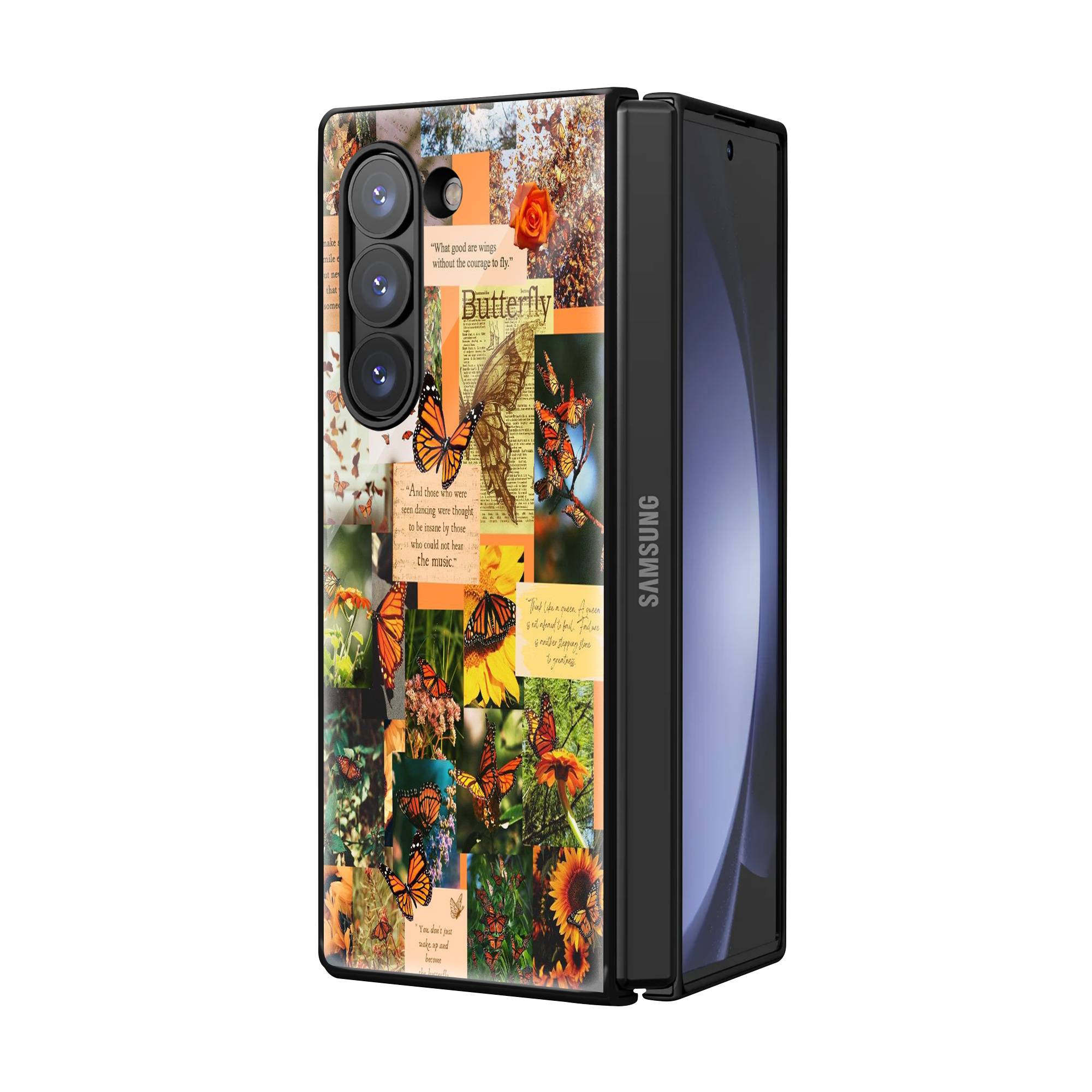 Butterfly Aesthetic Samsung Z Fold Glass Case image 1