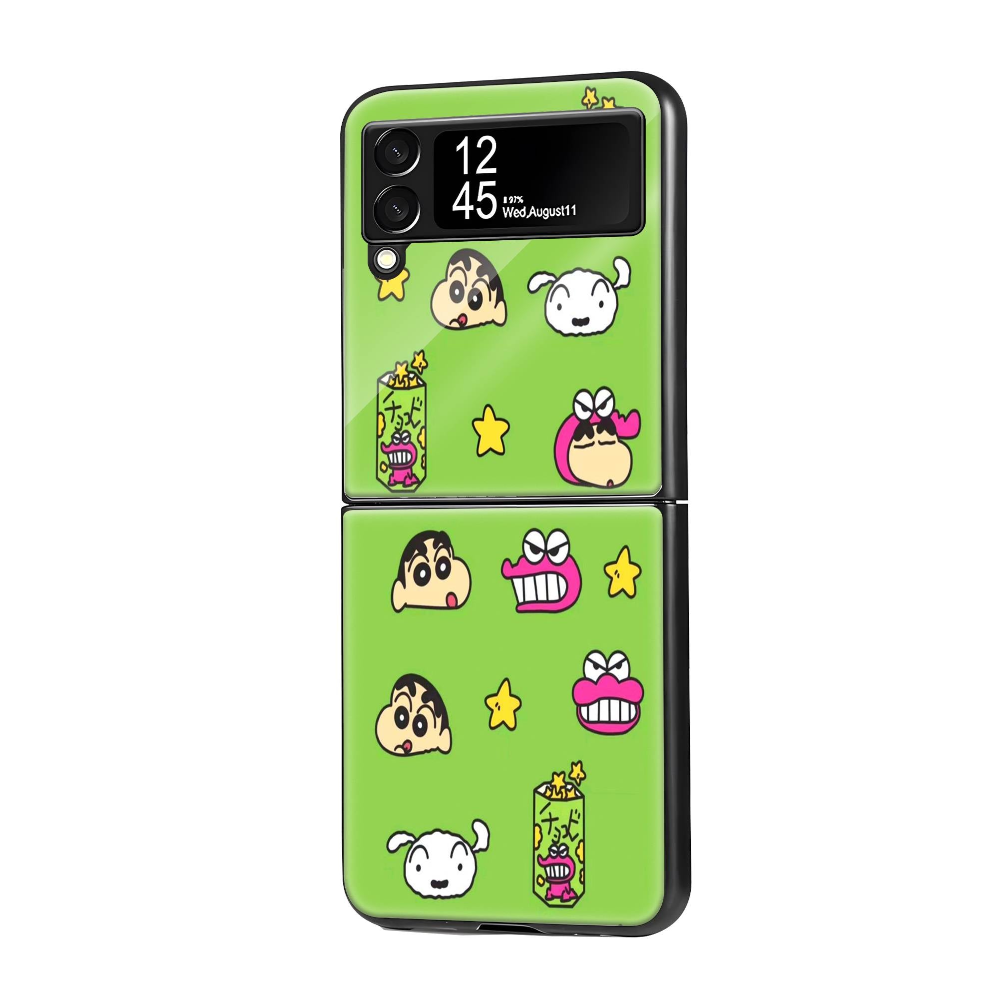 Playful Shin-chan Samsung Z Flip Glass Case image 0 Main image