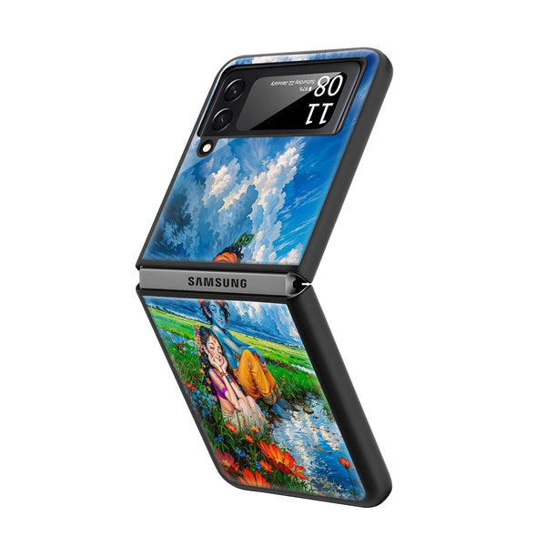 Radhe Krishna Samsung Z Flip Glass Case image 1