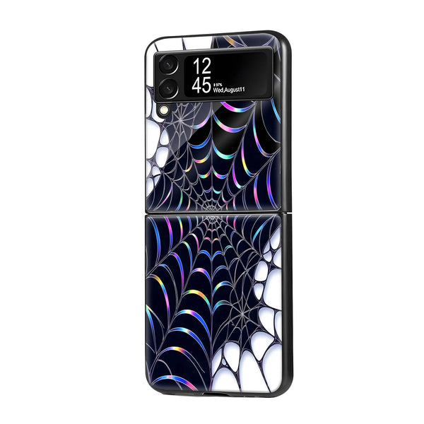 Holographic Web Samsung Z Flip Glass Case image 0