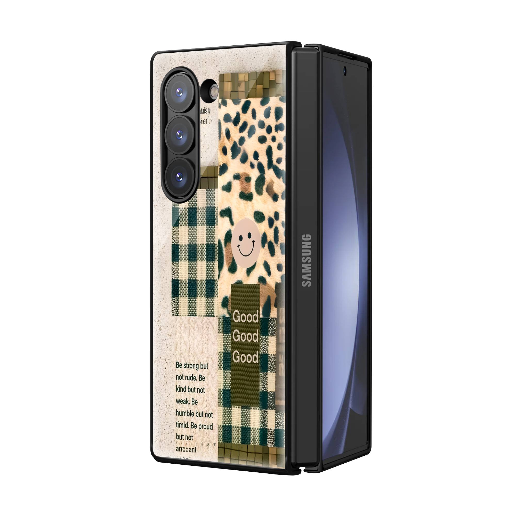 Mismatched Textures Samsung Z Fold Glass Case Secondary image