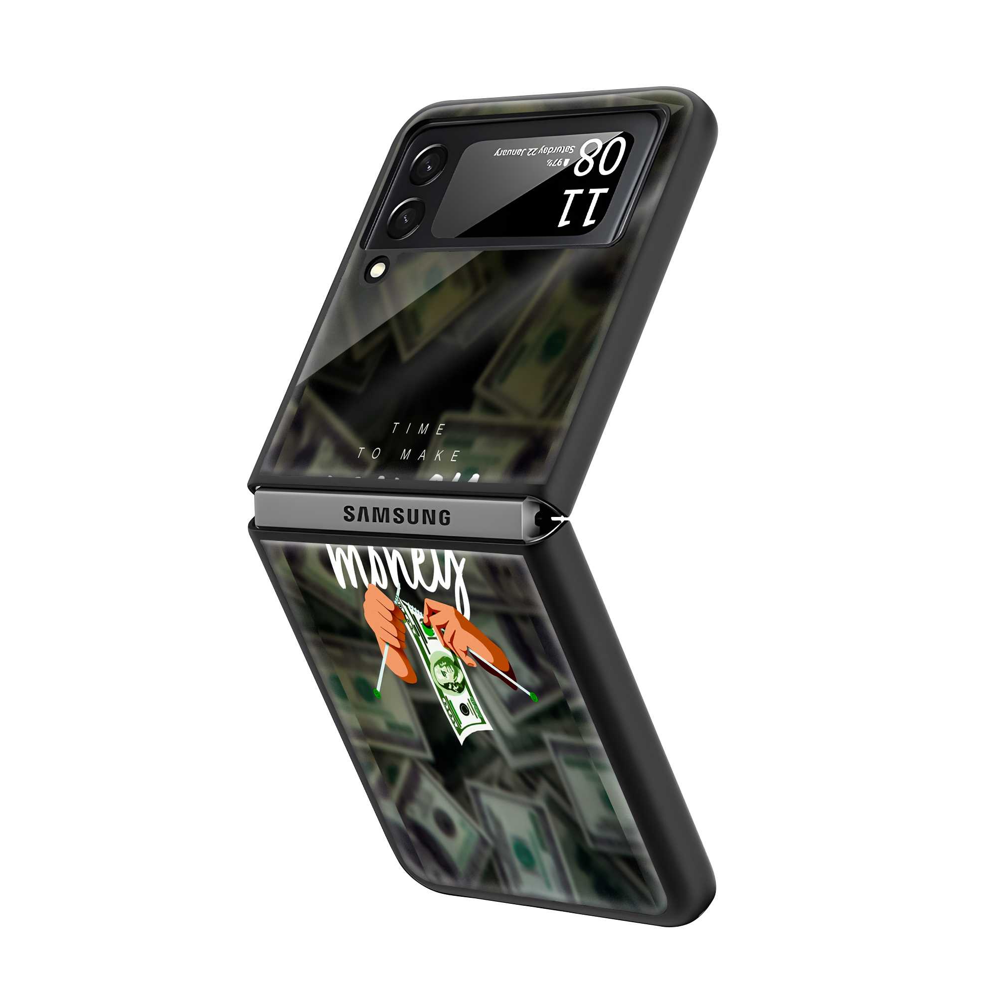 Make Money Samsung Z Flip Glass Case Secondary image