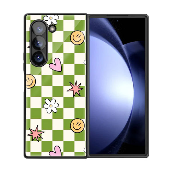 Smiley Squares Samsung Z Fold Glass Case image 2
