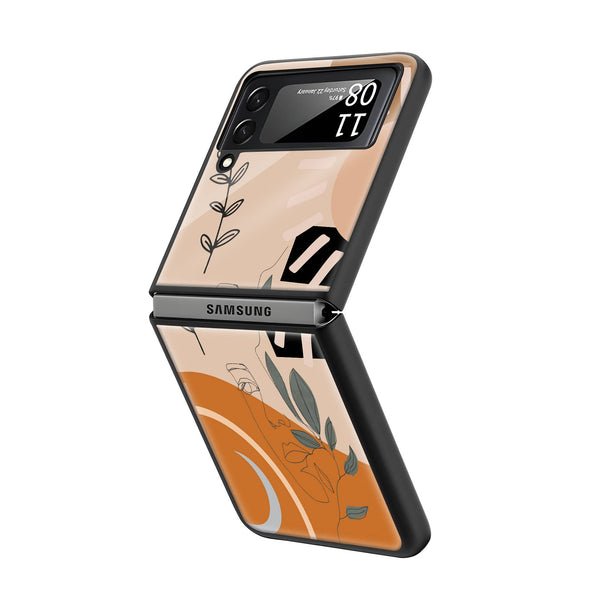 Line Art Samsung Z Flip Glass Case image 1