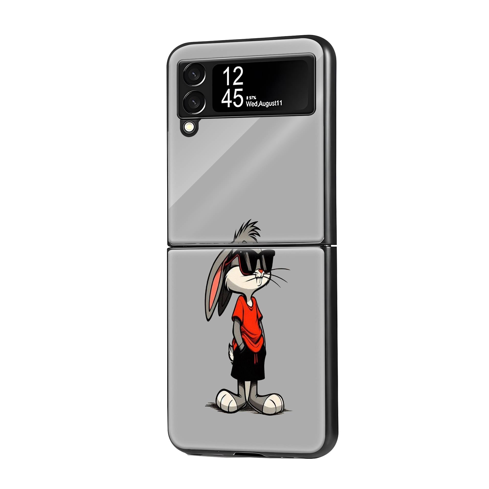 Cool Bunny Samsung Z Flip Glass Case image 0 Main image