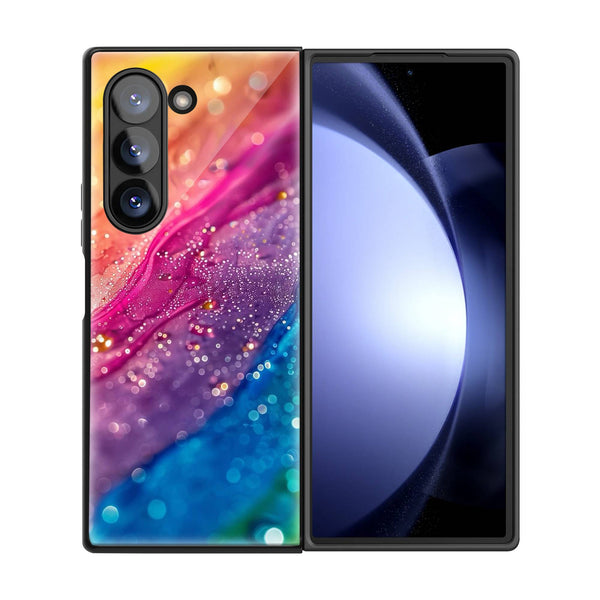 Bright Rainbow Samsung Z Fold Glass Case image 2