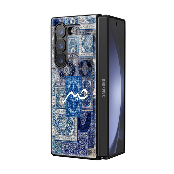 Blue Persian Carpet Art Samsung Z Fold Glass Case image 1