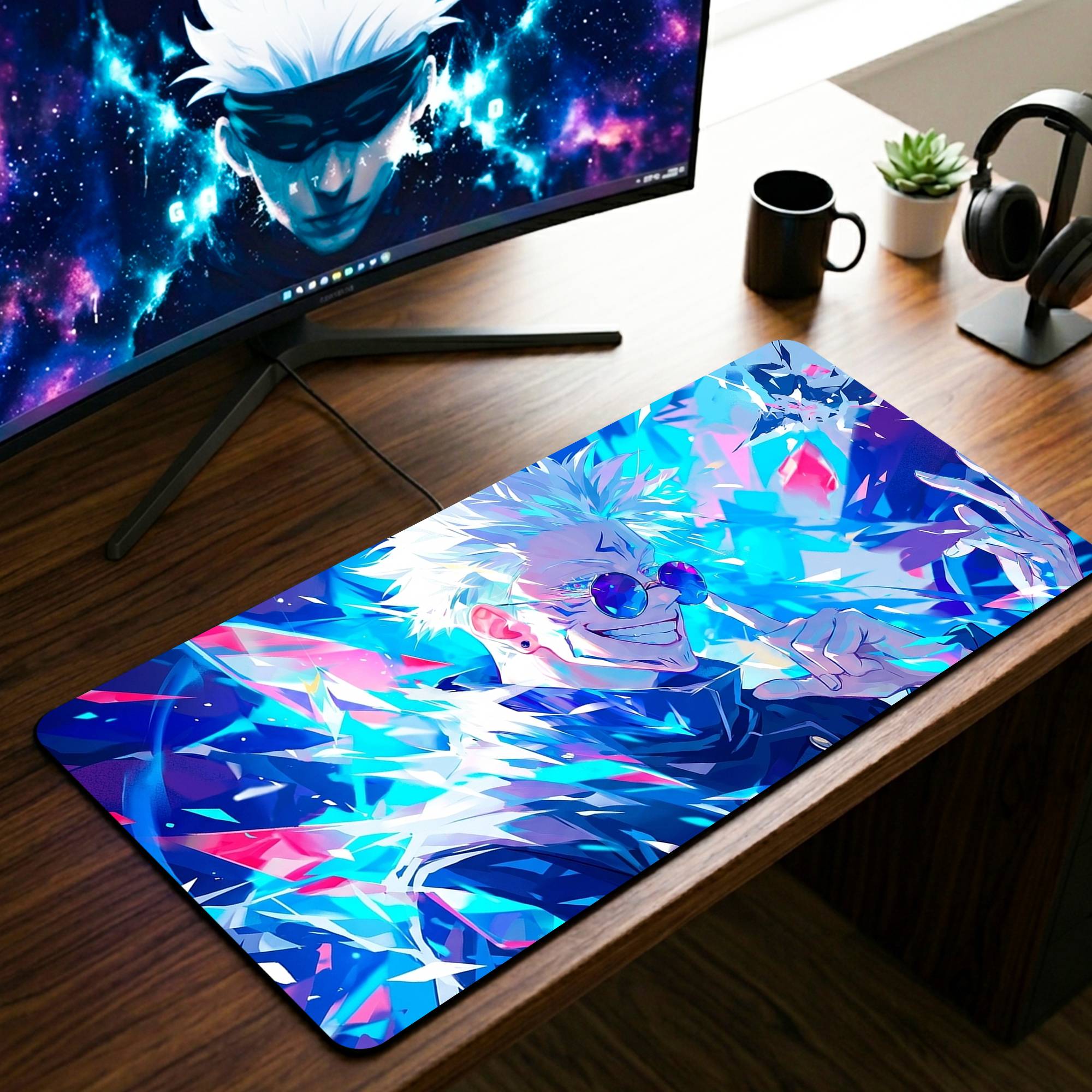 Satoru Gojo Desk Mat - 11 x 23 Inch image