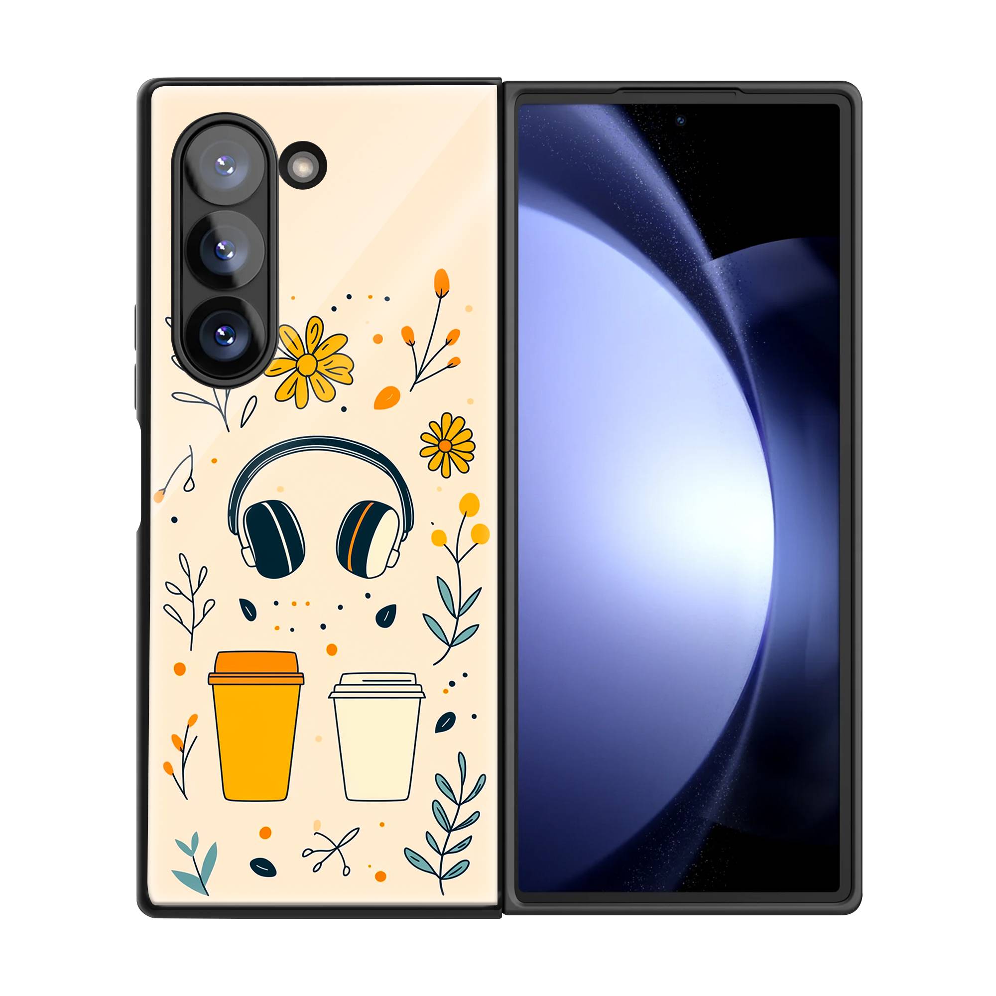 Coffee & Tunes Samsung Z Fold Glass Case image 2