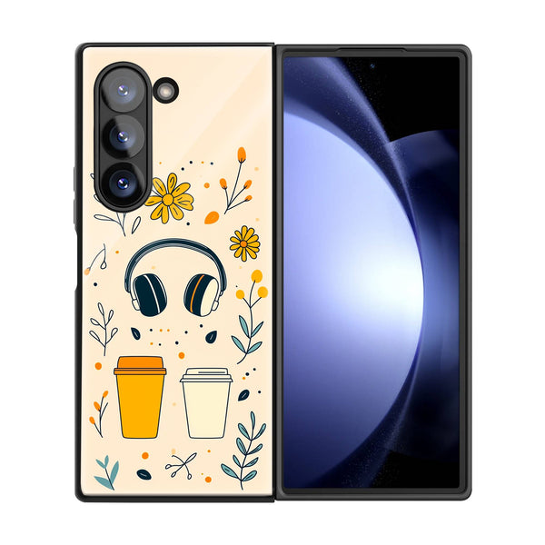 Coffee & Tunes Samsung Z Fold Glass Case image 2