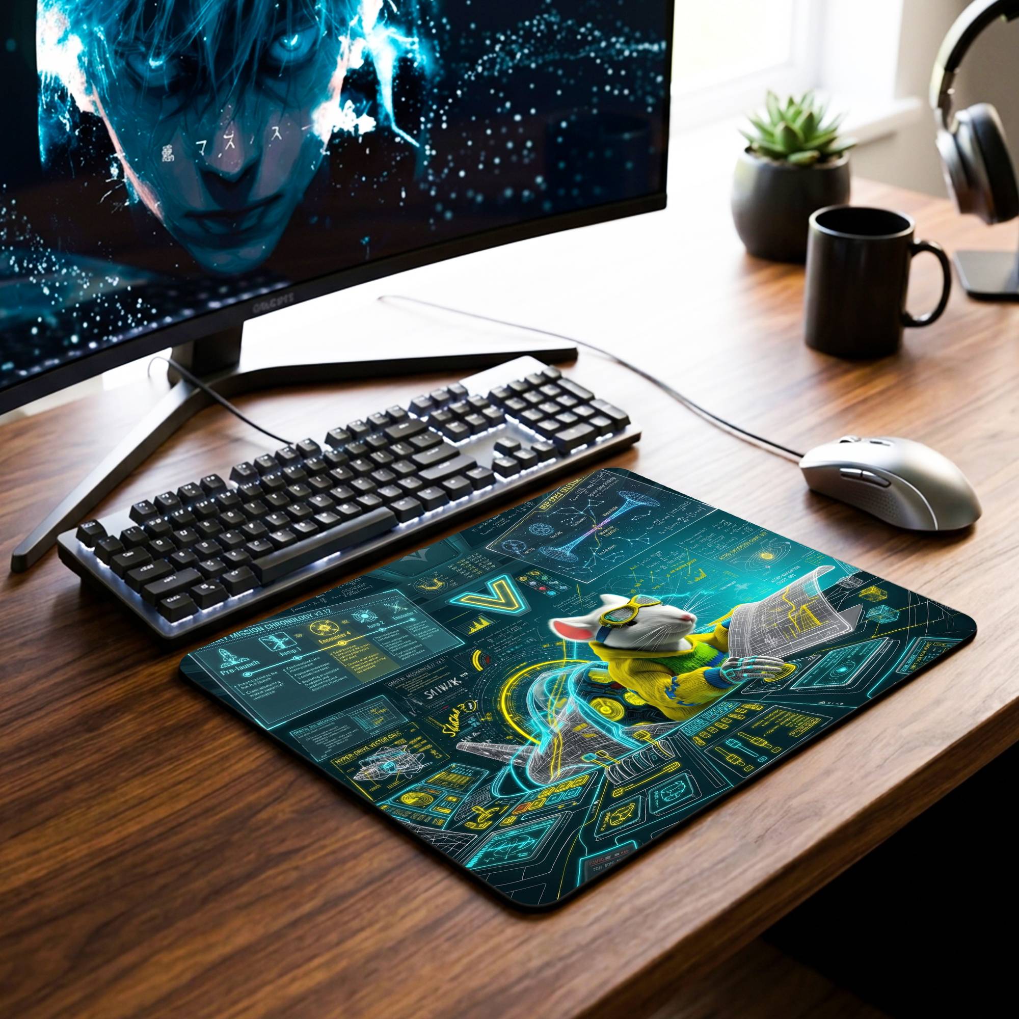 Futuristic Aircraft Desk Mat - 7.5 x 9 Inch image